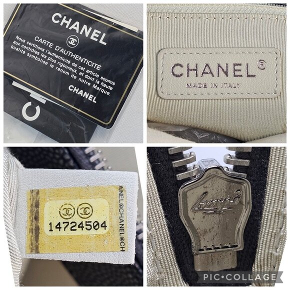 CHANEL Timeless CC Leather Chain Shopper Tote Bag Shoulder Metallic Grey Pewter - Picture 9 of 12